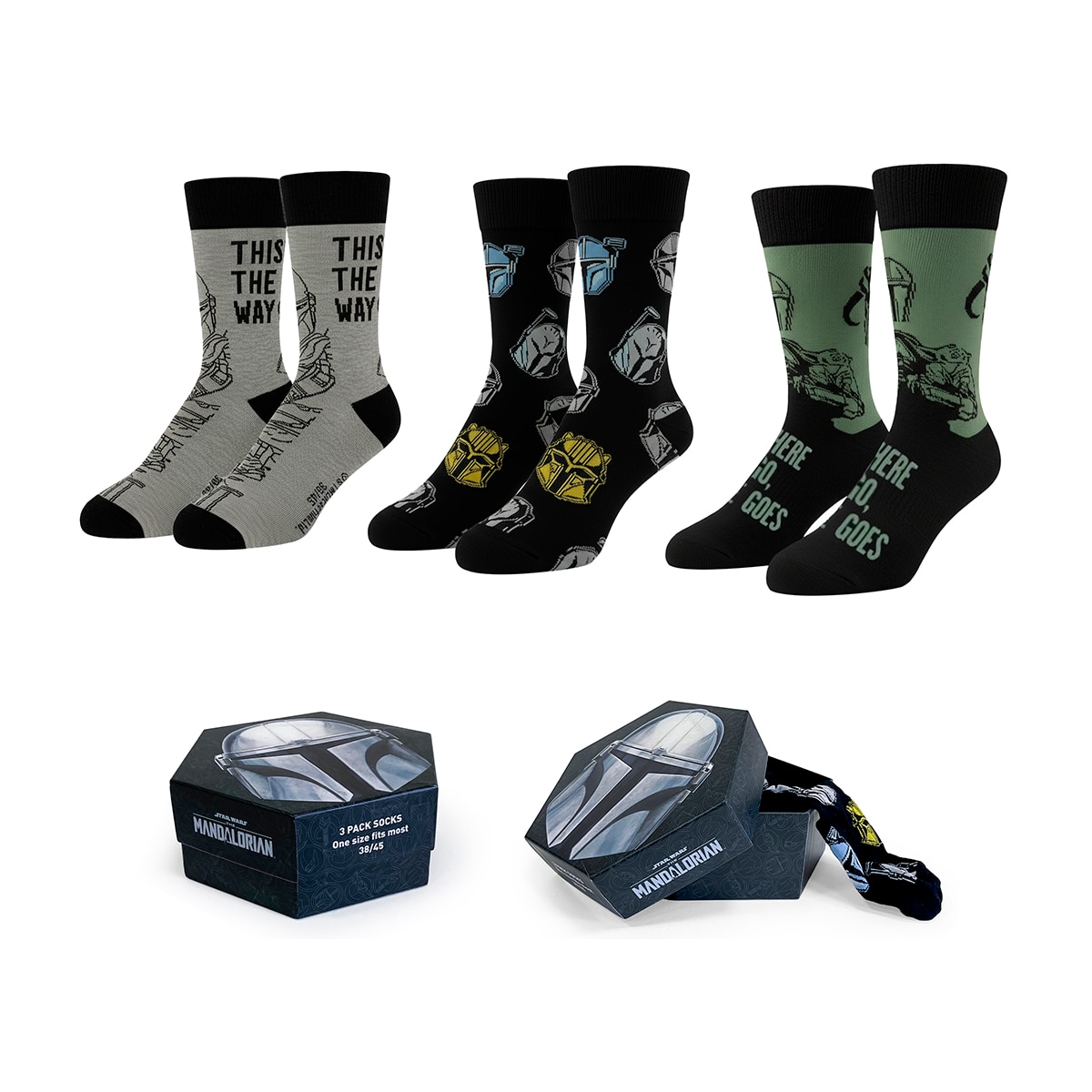 Imagem 0 de Conjunto de 3 Pares de Meias Mando Star Wars The Mandalorian