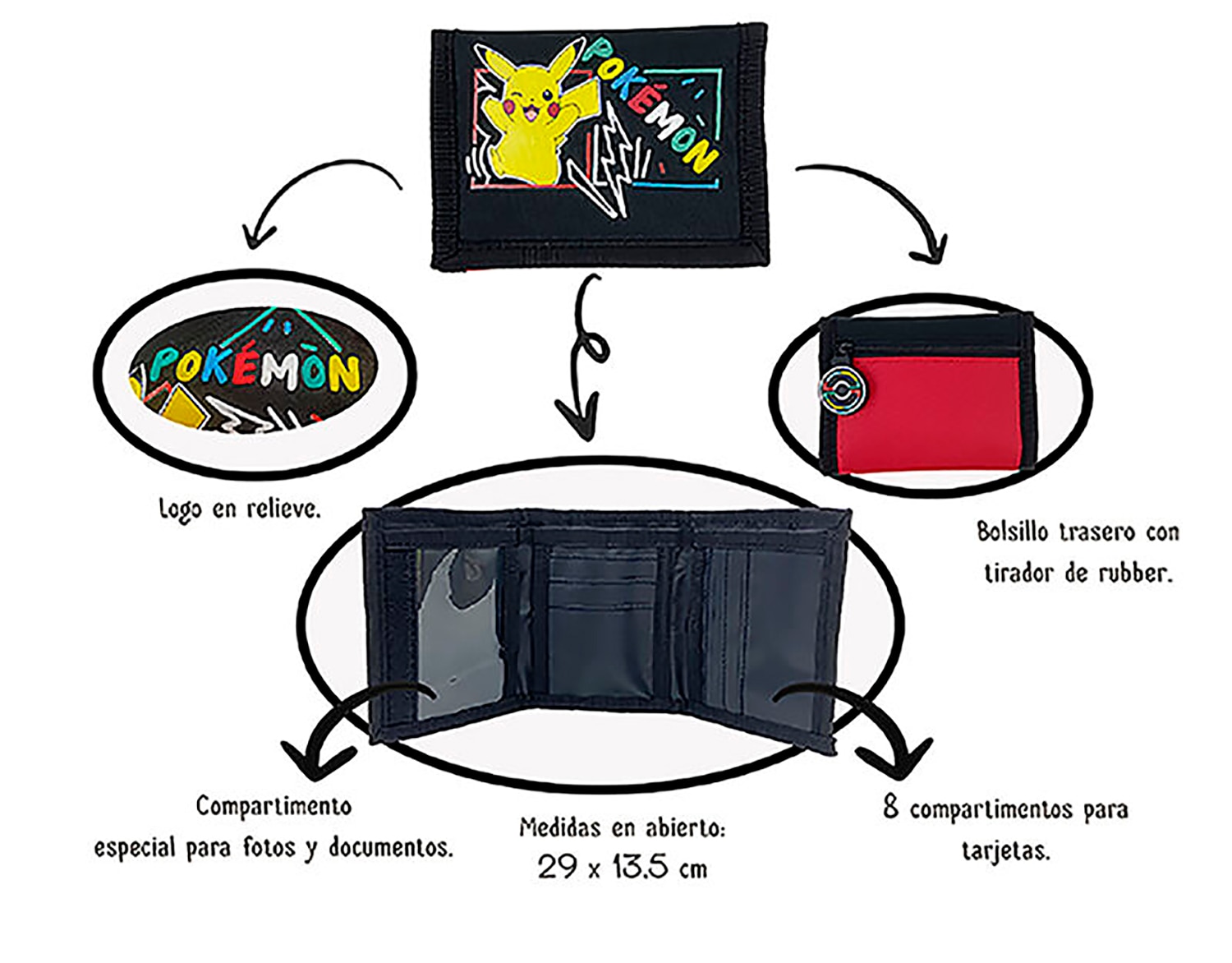 Carteira Colorida Pikachu Pokémon 3