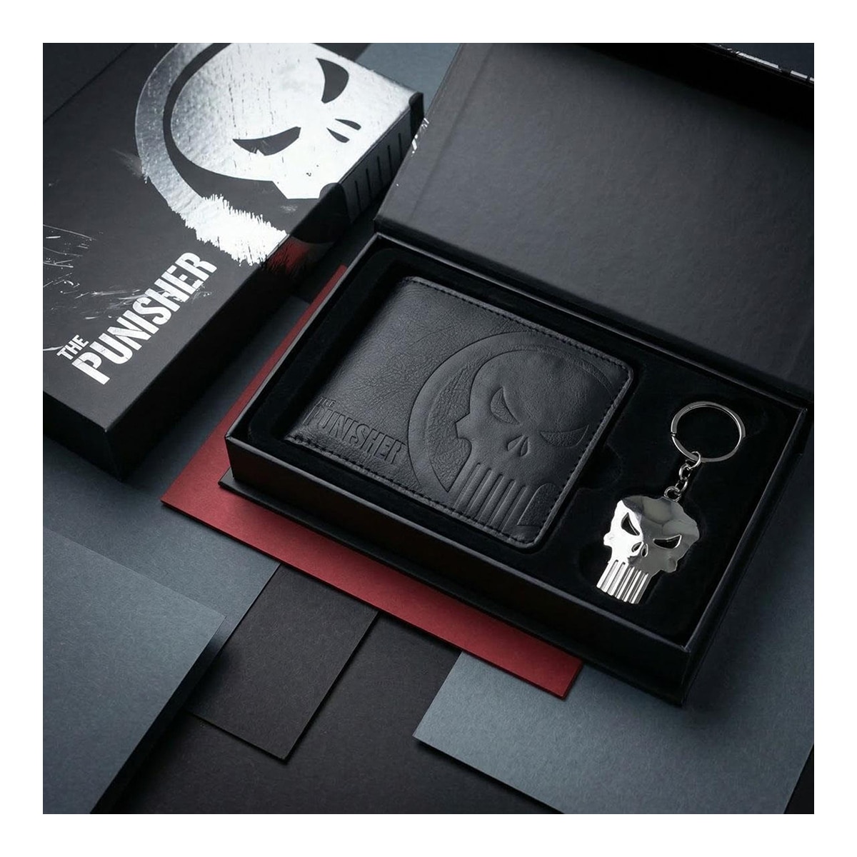 Conjunto de Presente Carteira Punisher Marvel 7