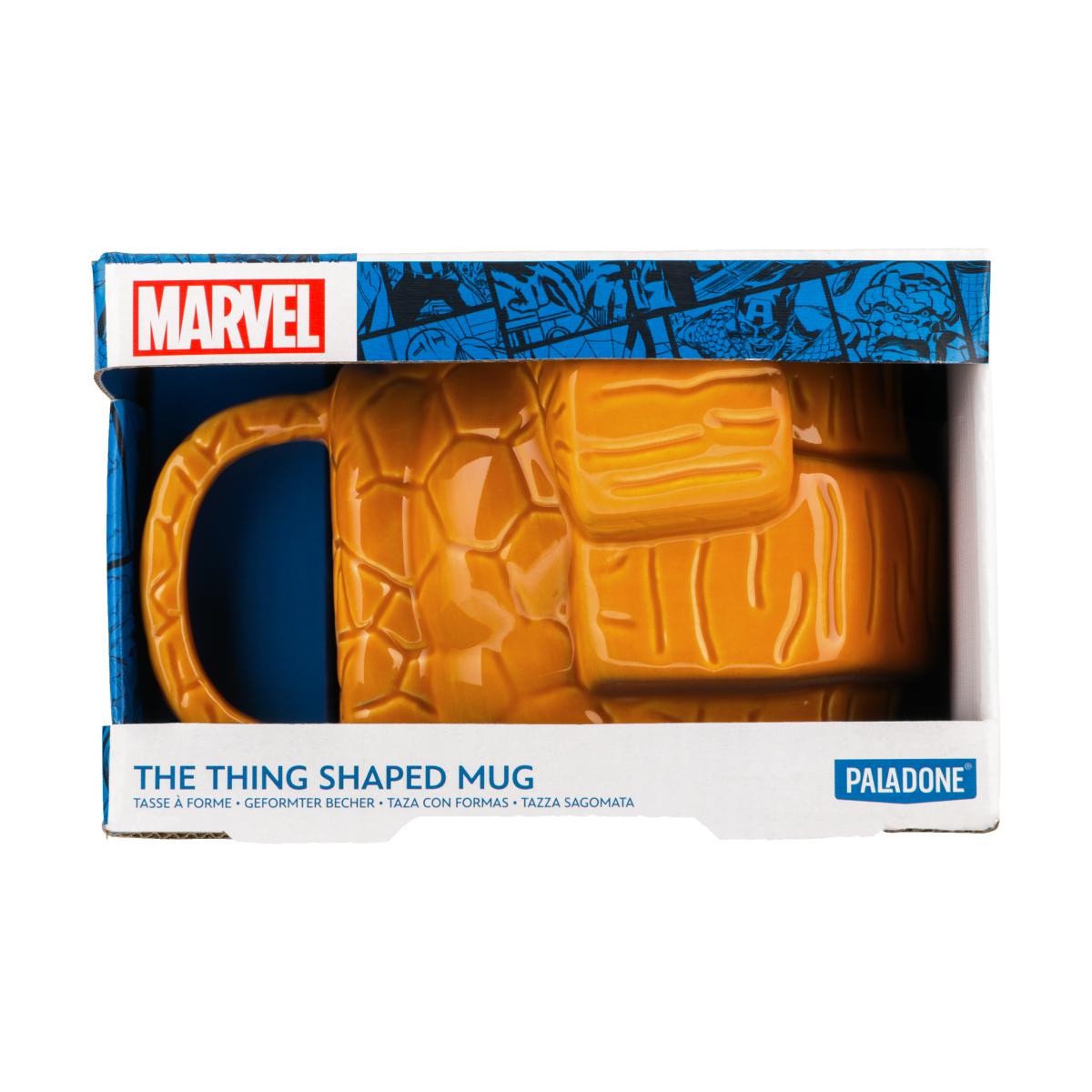 Caneca 3D Punho Coisa Marvel Quarteto Fantástico Laranja-4