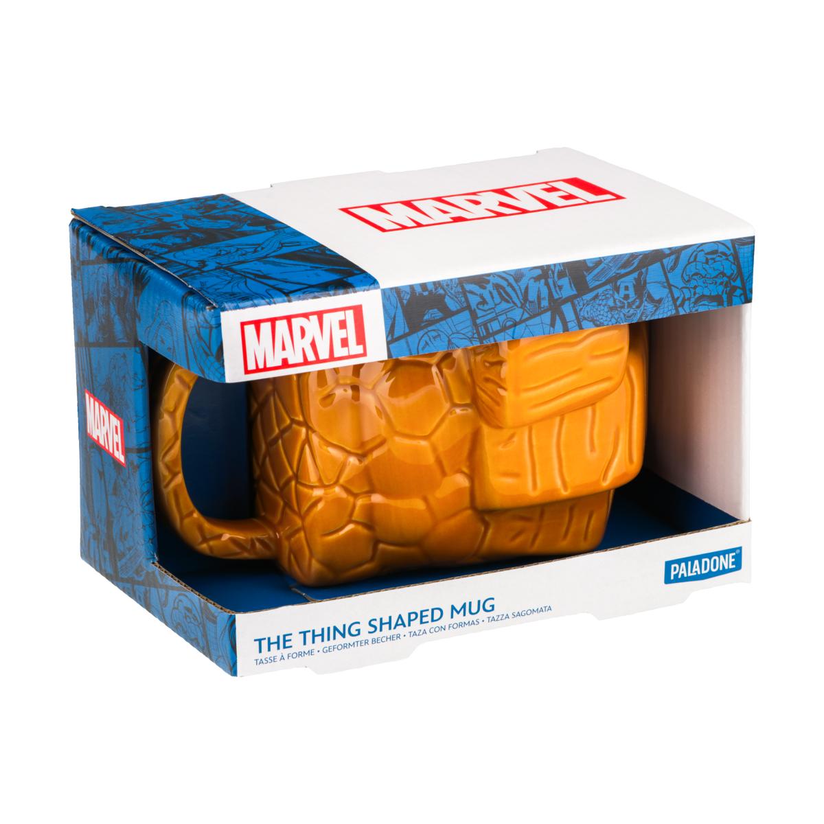 Caneca 3D Punho Coisa Marvel Quarteto Fantástico Laranja-5