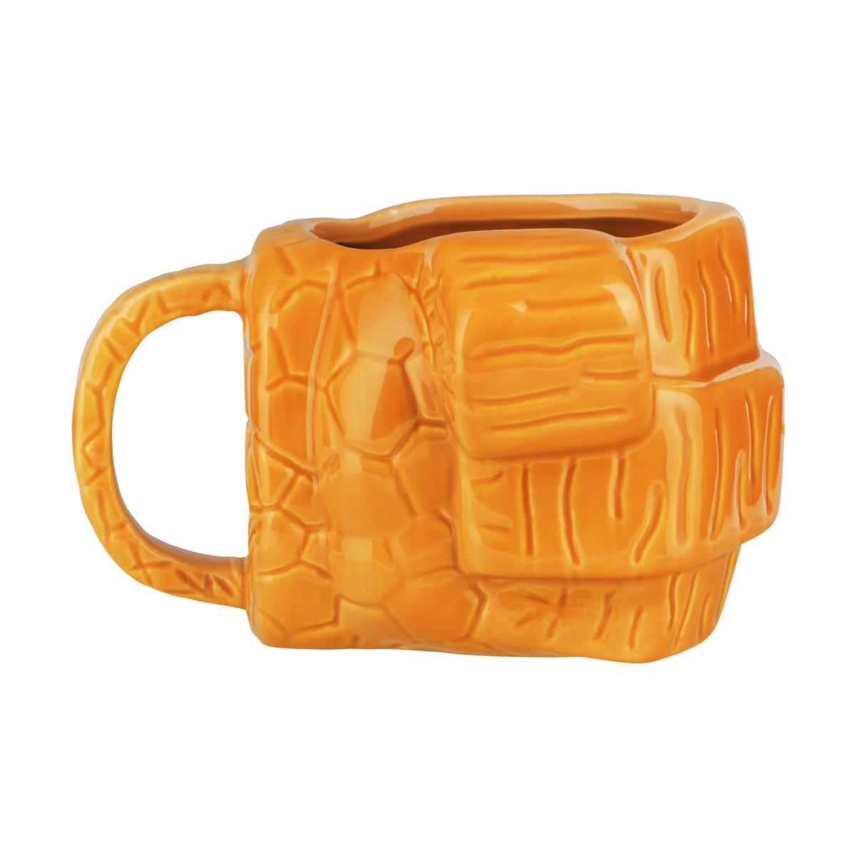 Caneca 3D Punho Coisa Marvel Quarteto Fantástico Laranja-6