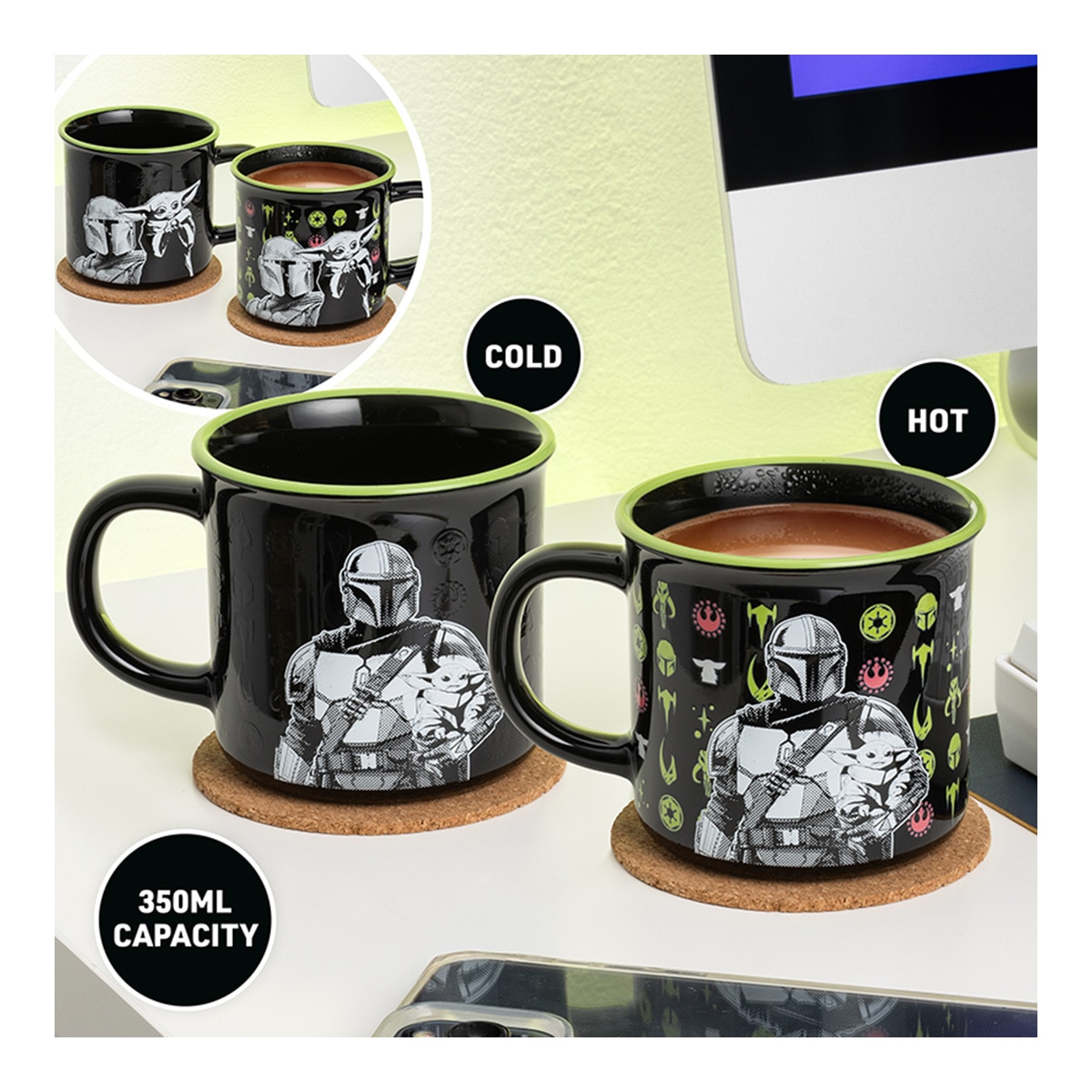 Caneca Térmica Mandalorian e Grogu The Mandalorian Star Wars Paladone 2