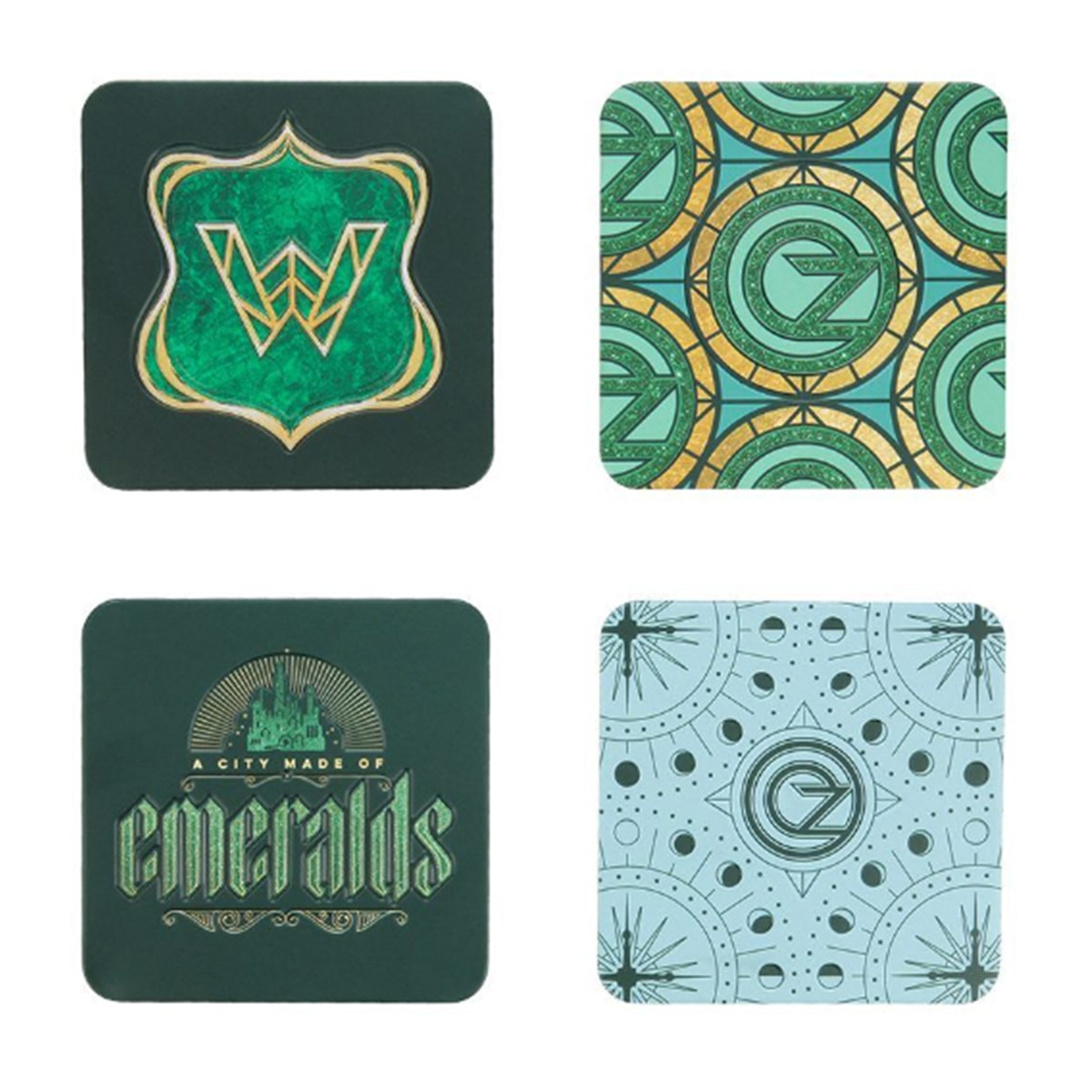 Imagem 0 de Conjunto 4 Bases para Copos Cidade Esmeralda Wicked