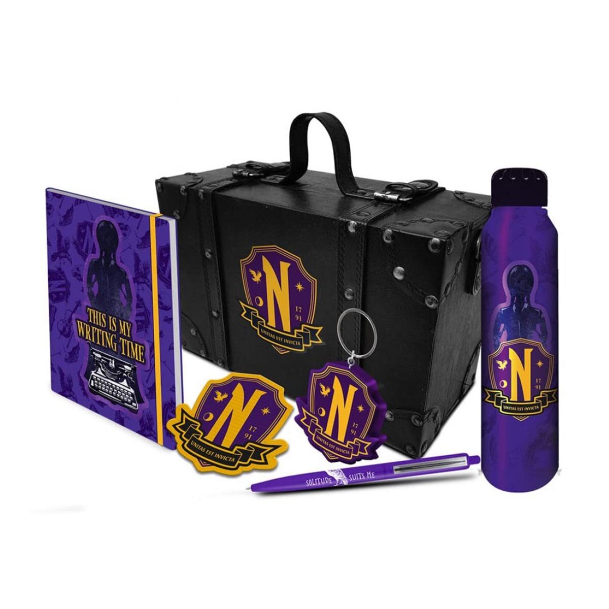 Conjunto de Presente Premium Baú Nevermore Wednesday 1