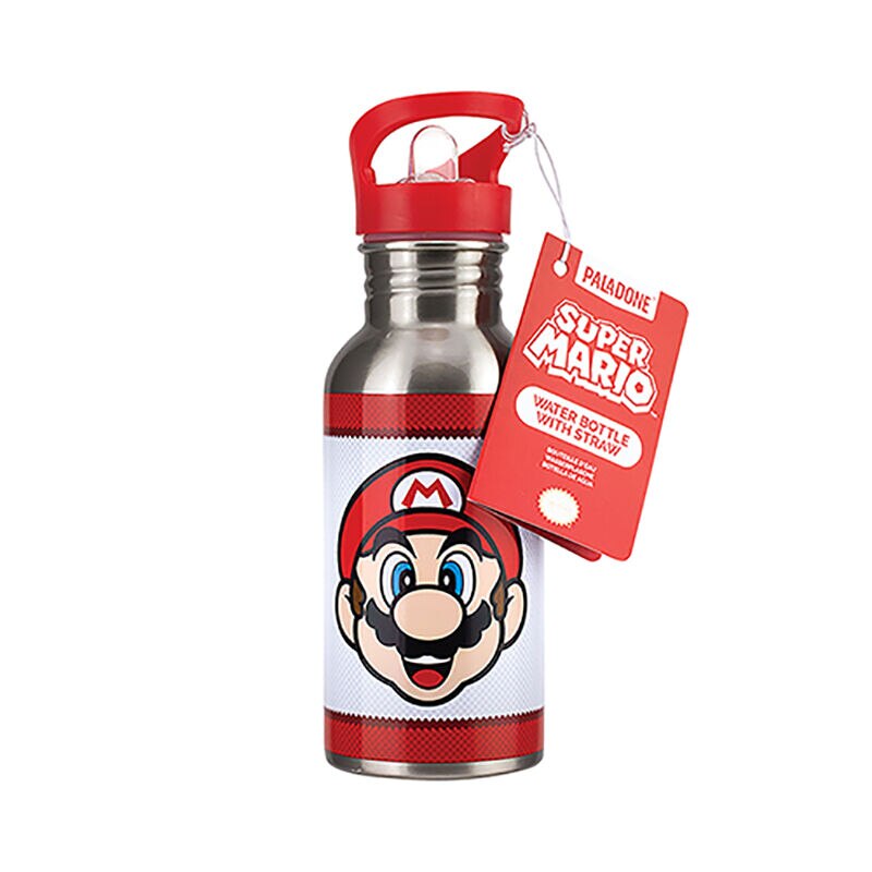 Garrafa Inoxidável com Palhinha Mario Bros 2