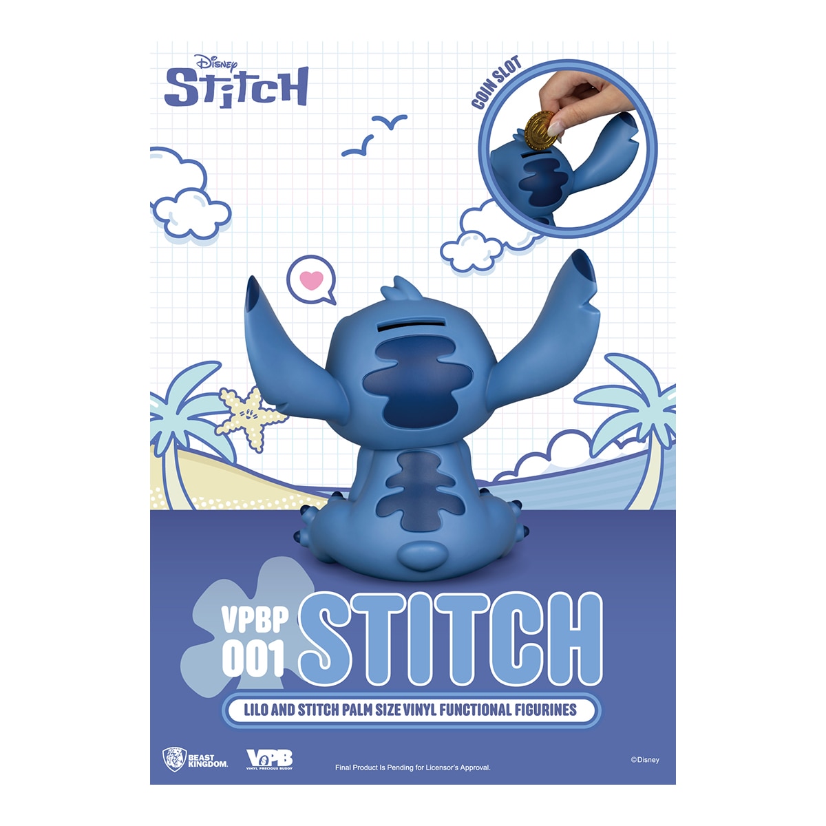 Mealheiro Stitch Disney Lilo & Stitch Beast Kingdom Azul-3