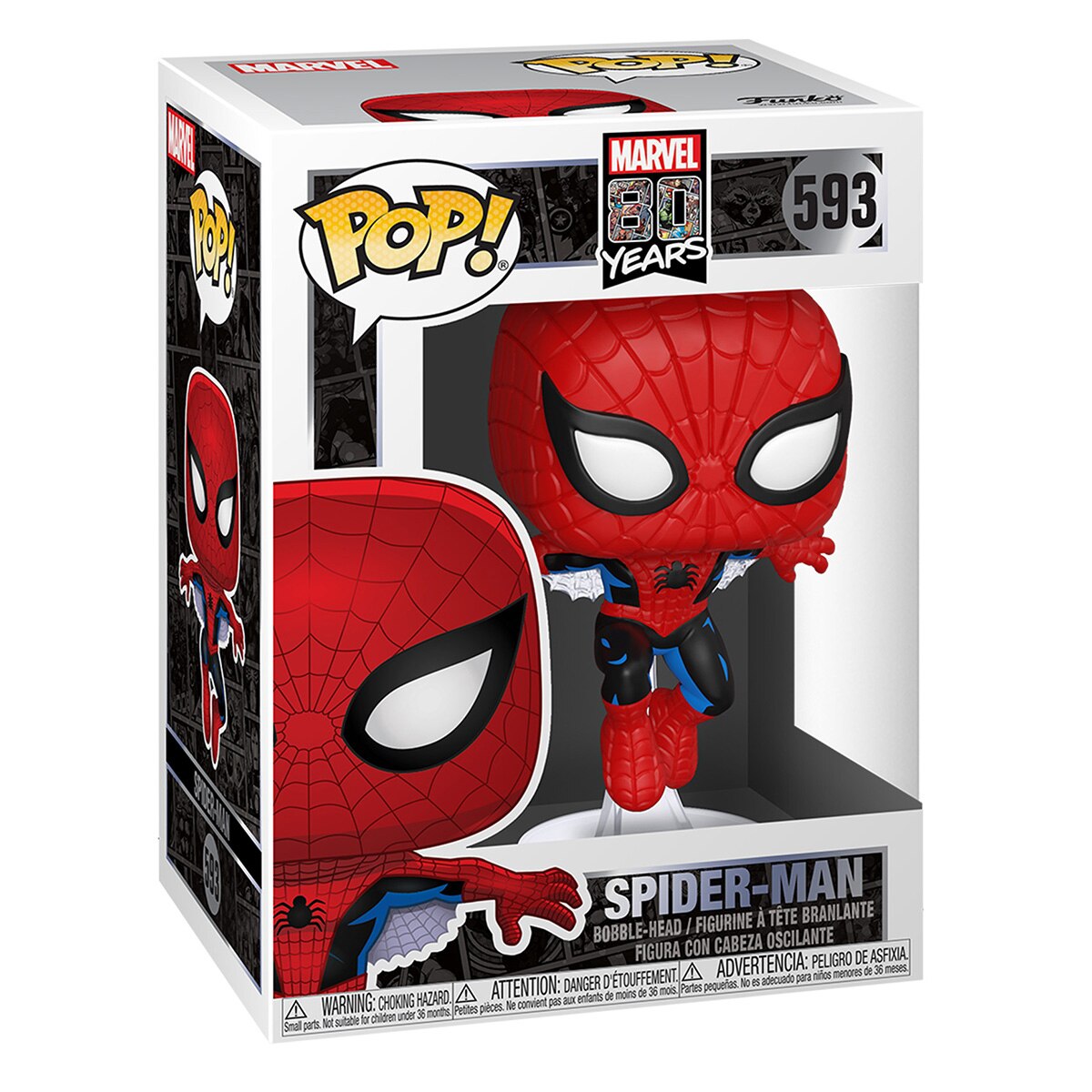 Funko POP Marvel 80 Aniversário: Figura Spiderman Salto 2