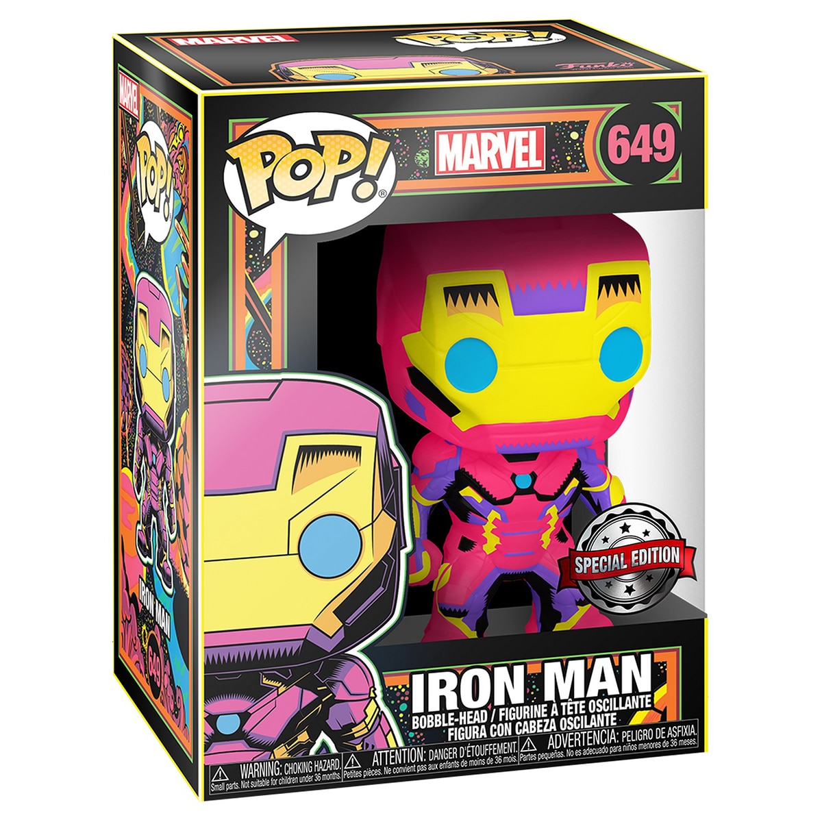 Figura Funko POP Marvel Black Light Iron Man 2