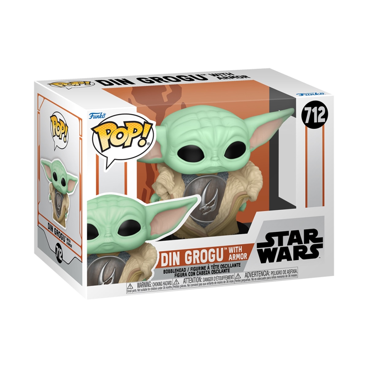 Figura Funko Pop 9 cm Grogu con armadura Star Wars El Mandaloriano 2