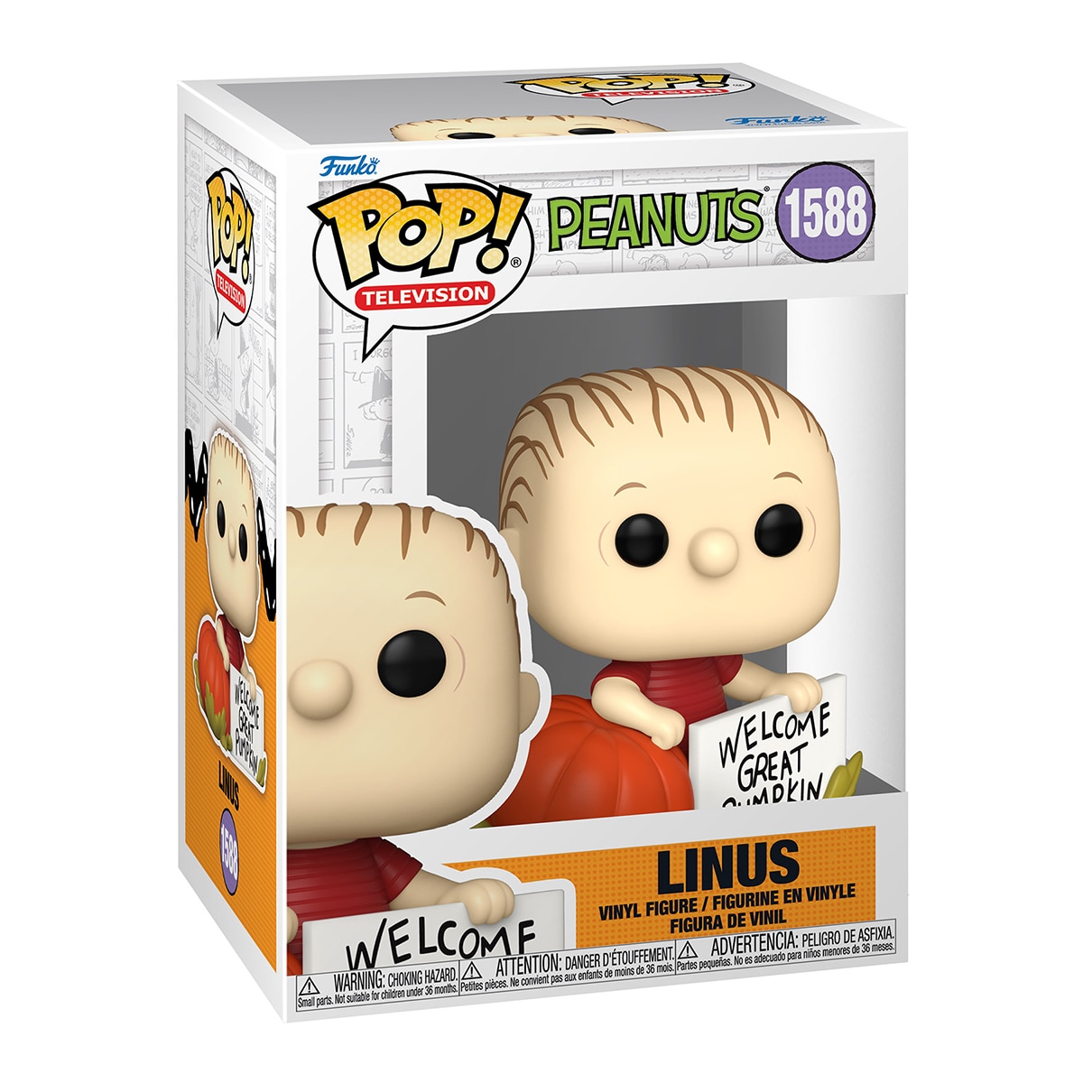 Figura Funko Pop Charlie com Abóbora - 9 Cm  - Snoopy 2
