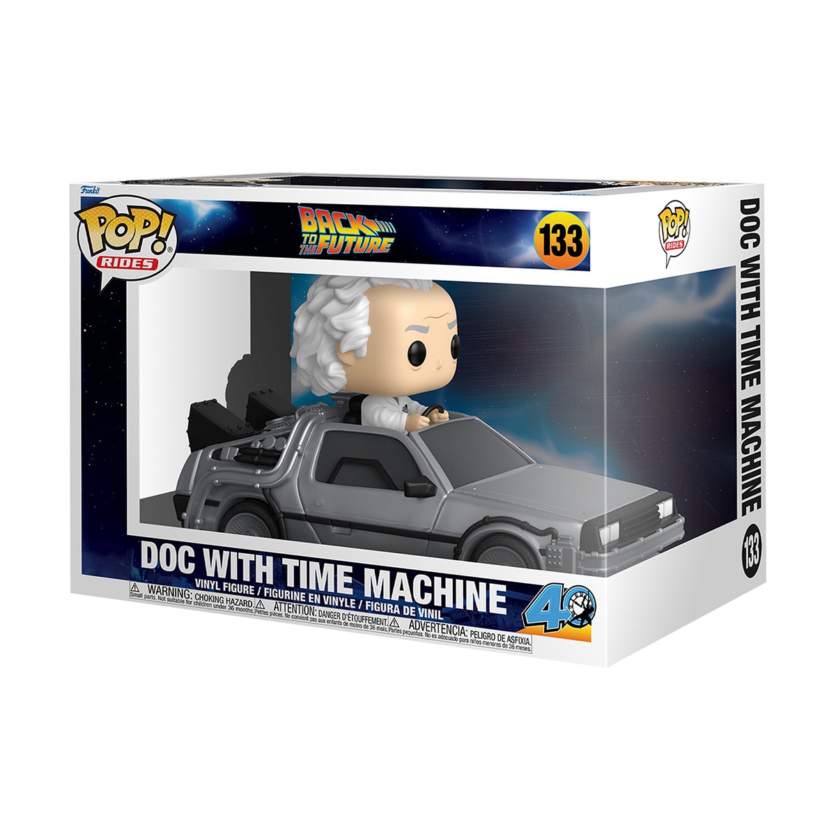 Figura Funko Pop Ride Dlx Doc W/Time Machine Regreso Al Futuro