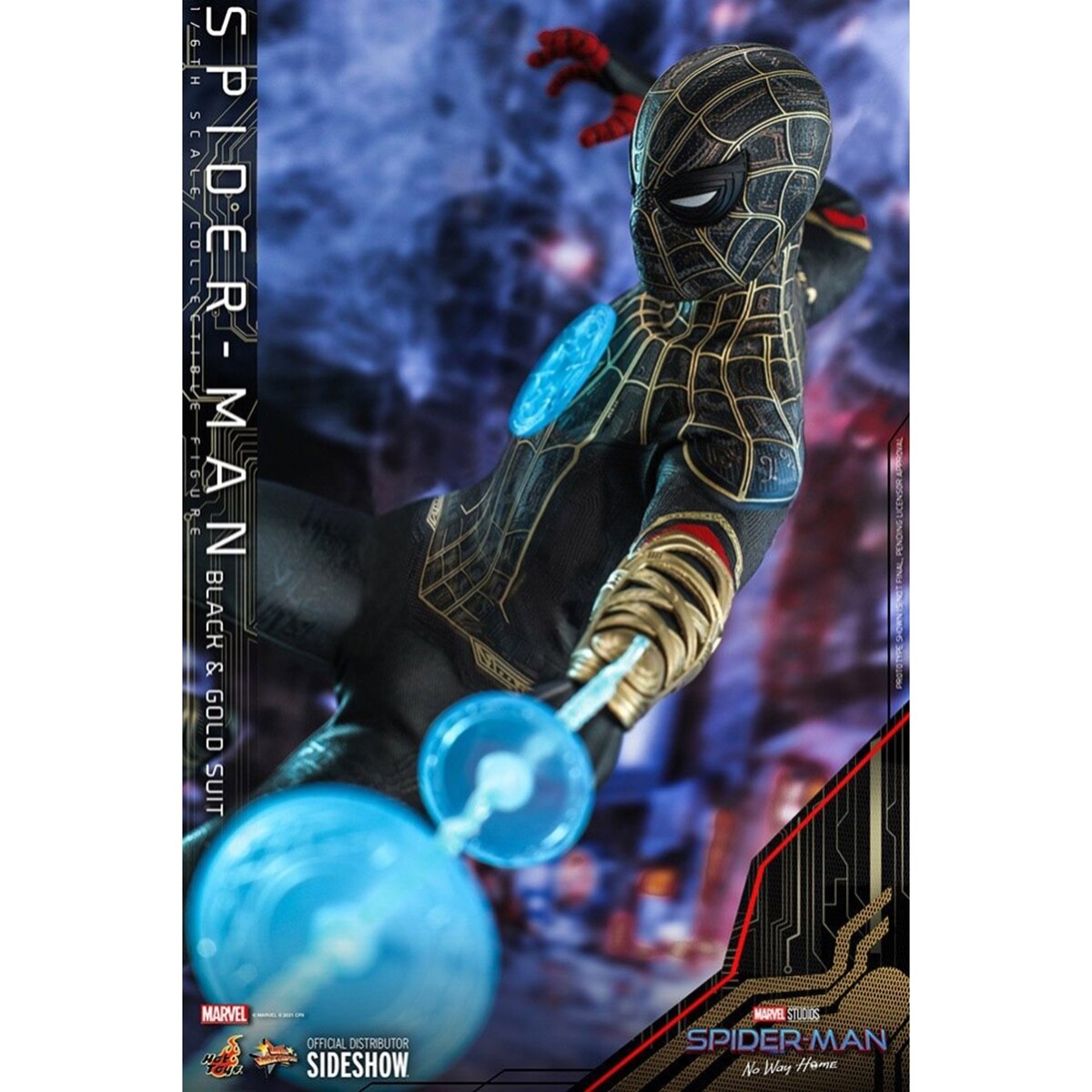 Figura Marvel No Way Home Spiderman preto e dourado 5