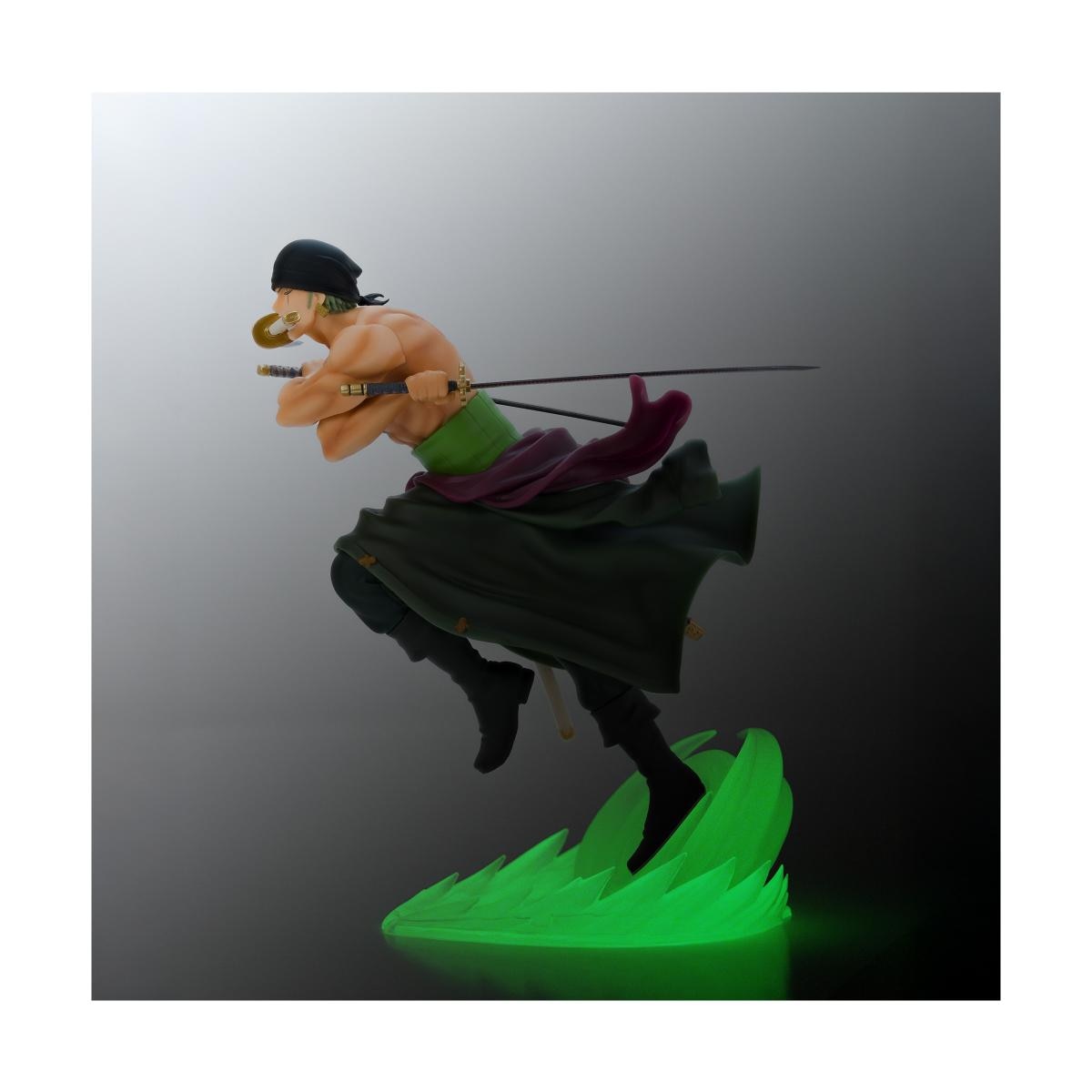 Imagen 2 de Figura Zoro brilla oscuridad 24 cm One Piece Abystyle Studio Verde