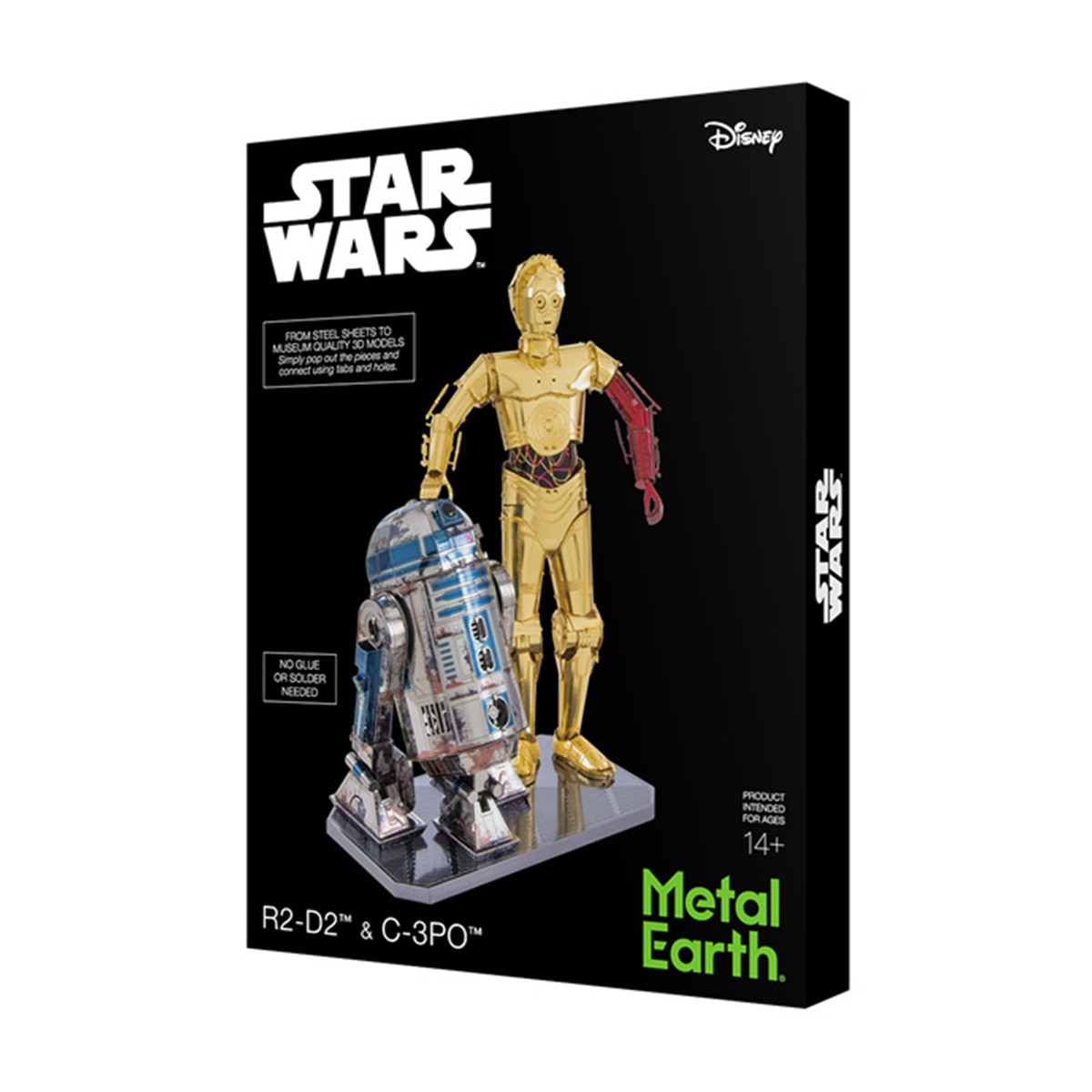 Figura Metal Earth C3PO & R2D2 Deluxe Star Wars Preto-2