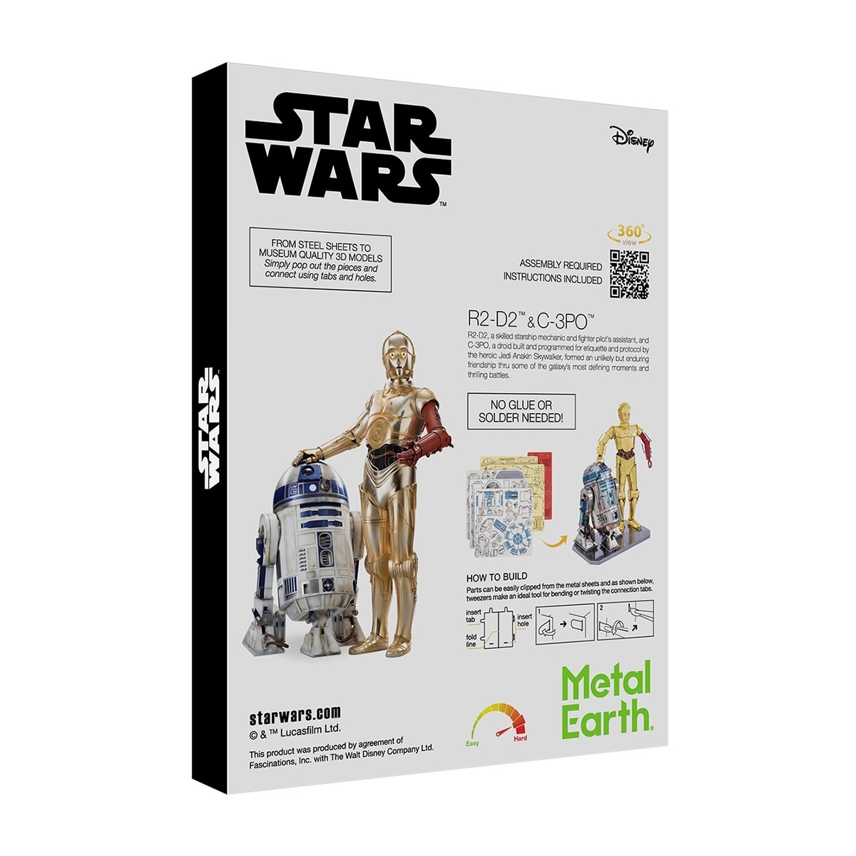 Figura Metal Earth C3PO & R2D2 Deluxe Star Wars Preto-3