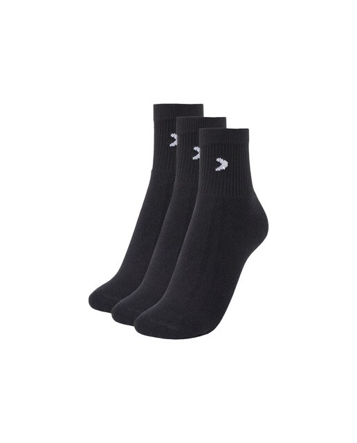 Calcetin de entrenamiento Boomerang caña media pack de tres pares - Negro Negro-1