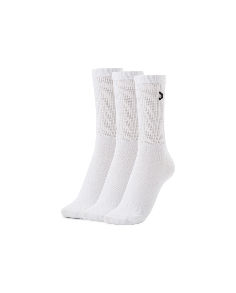 Meias de Treino de Cano Alto - Pack de Três Pares Branco-1