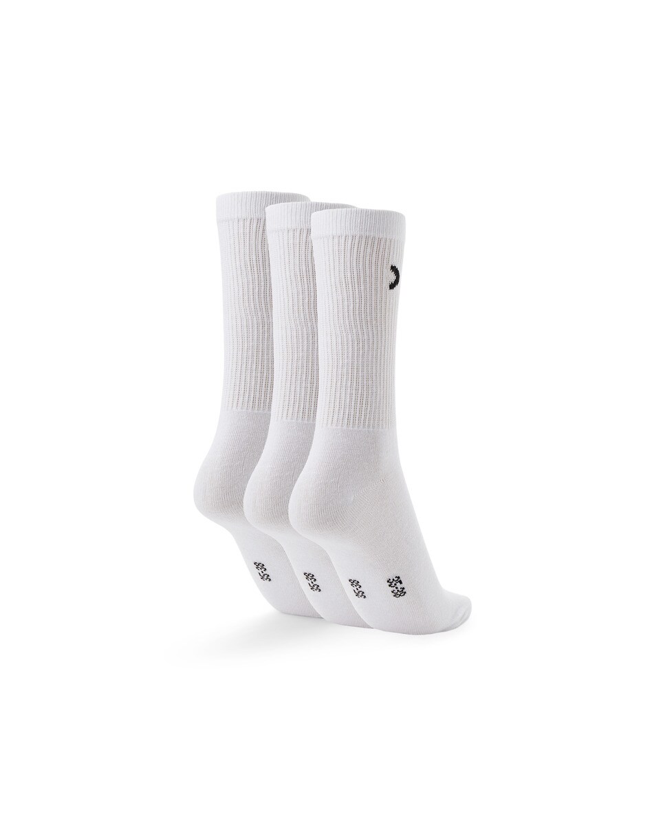 Meias de Treino de Cano Alto - Pack de Três Pares Branco-2