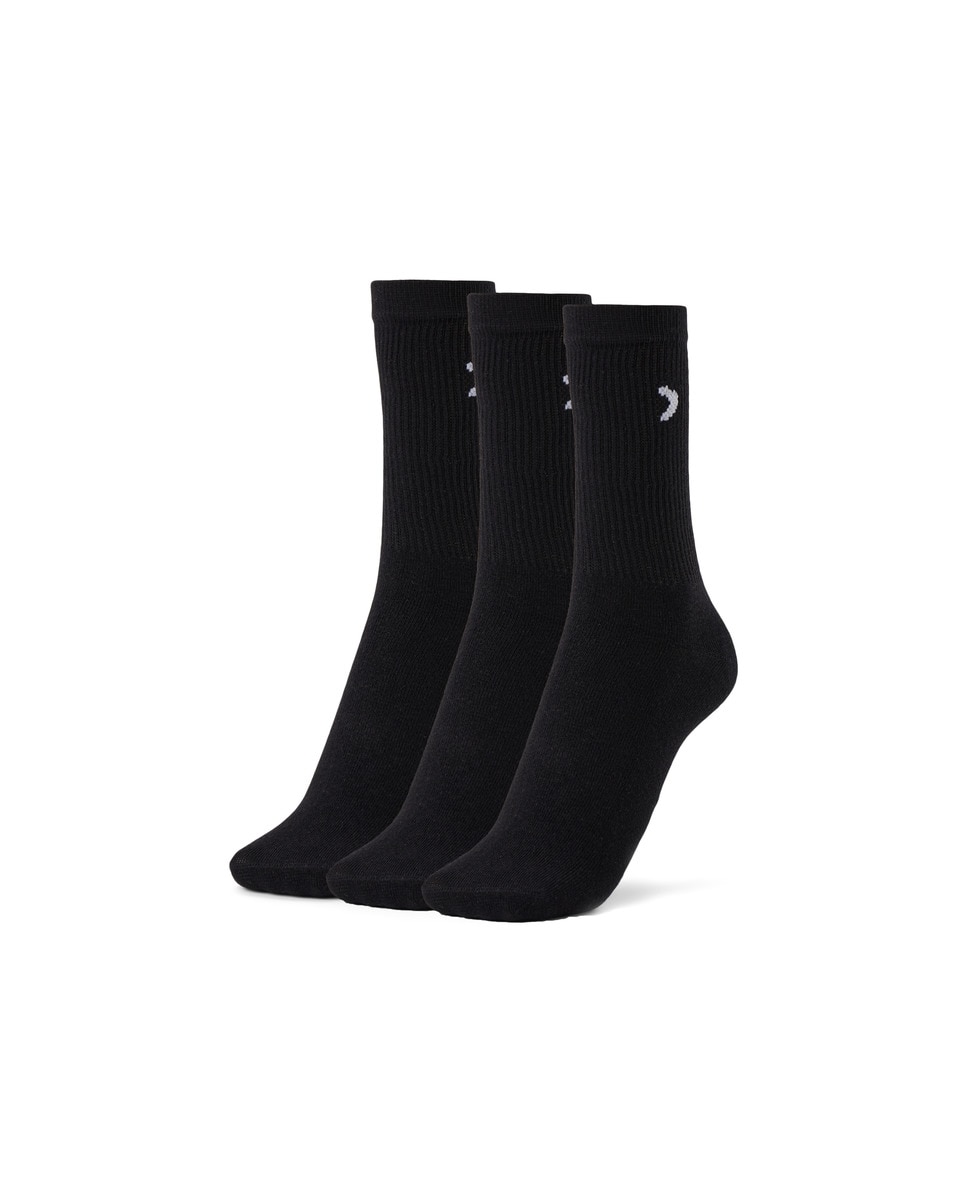 Calcetin de entrenamiento Boomerang caña alta pack de tres pares - Negro Negro-1