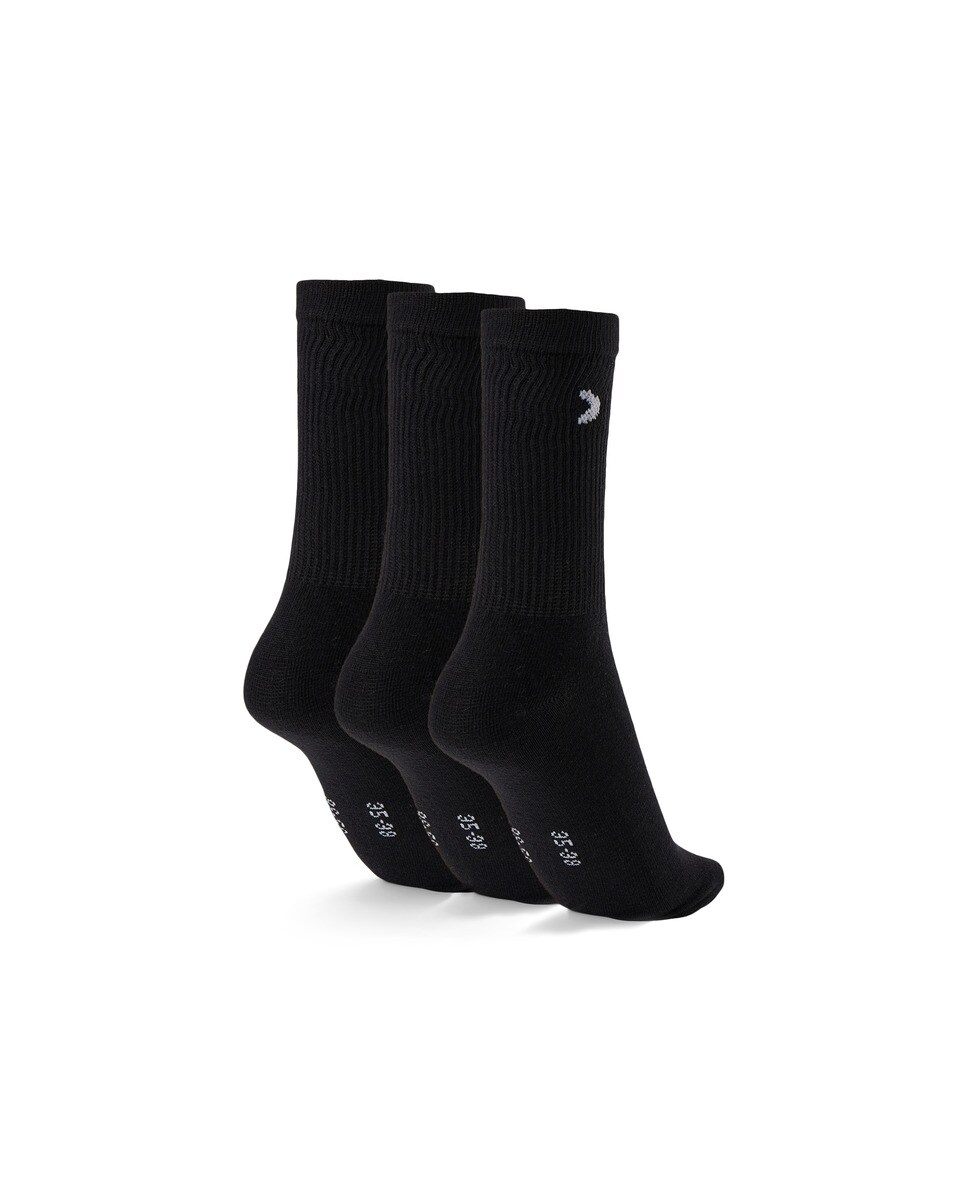 Calcetin de entrenamiento Boomerang caña alta pack de tres pares - Negro Negro-2