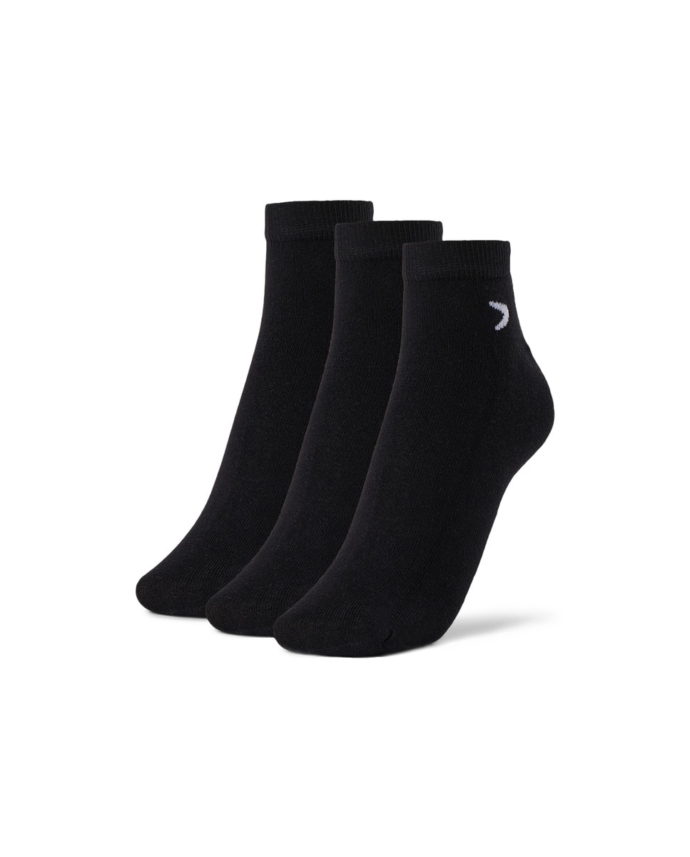 Calcetin de entrenamiento Boomerang caña baja pack de tres pares - Negro Negro-1