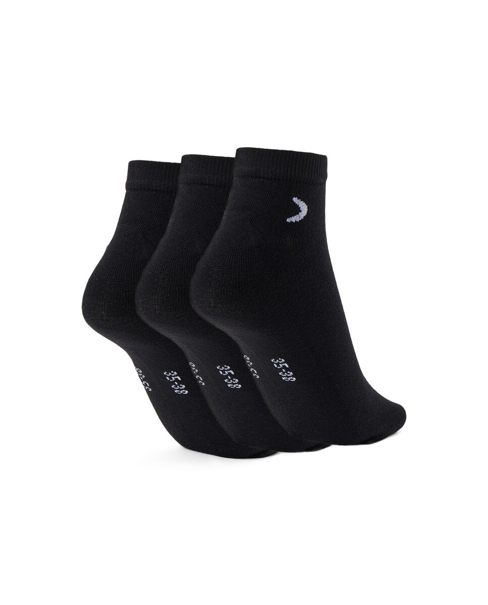 Calcetin de entrenamiento Boomerang caña baja pack de tres pares - Negro Negro-2