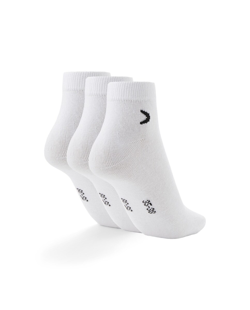 Meias de Treino de Cano Baixo - Pack de Três Pares Branco-2