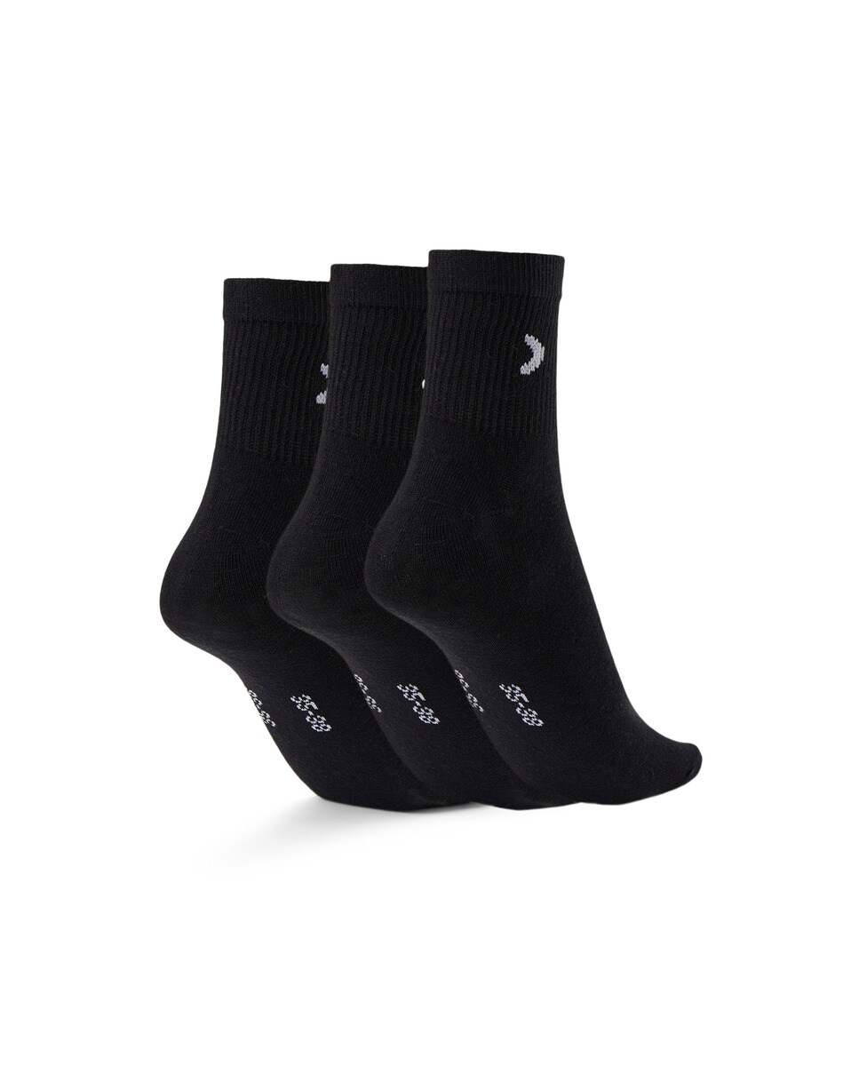 Calcetin de entrenamiento Boomerang caña media pack de tres pares - Negro Negro-2