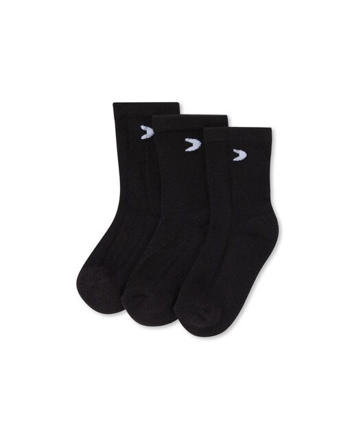 Calcetin infantil de entrenamiento Boomerang caña alta pack de tres pares - Negro Negro-1
