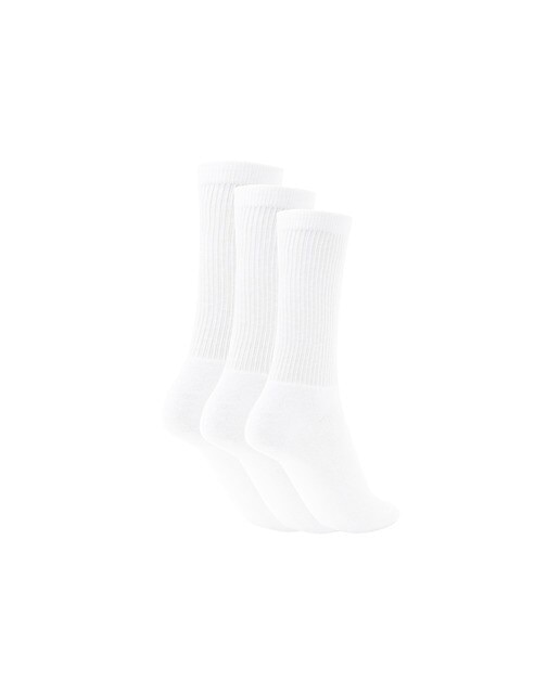 Meias Infantis de Treino de Cano Alto - Pack de Três Pares Branco-2