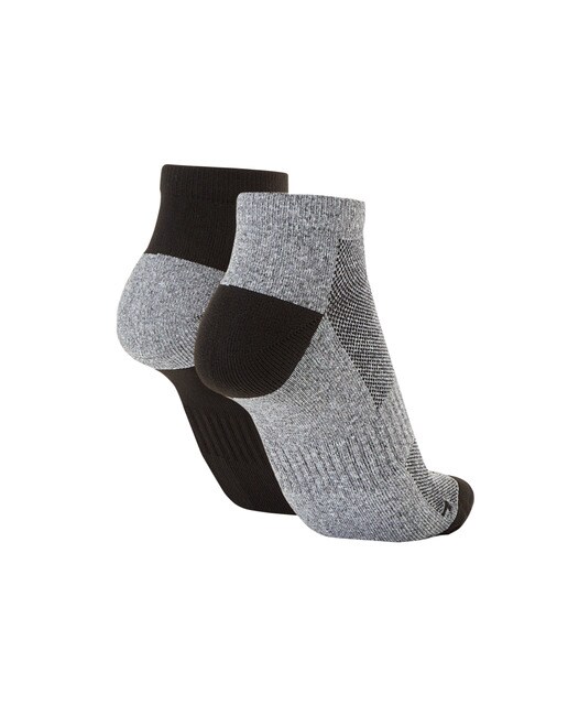 Calcetín de Running Boomerang Advance pack de dos pares caña baja - Gris Gris-2