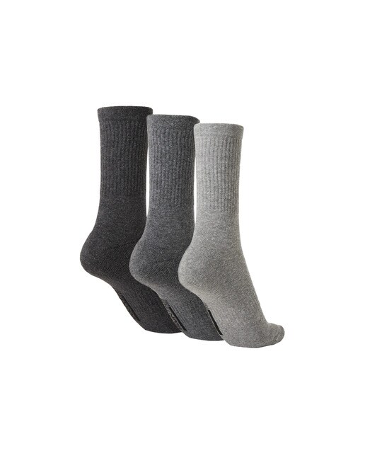 Pack de 3 Pares de Meias de Montanha de Cano Alto Cinzento-2