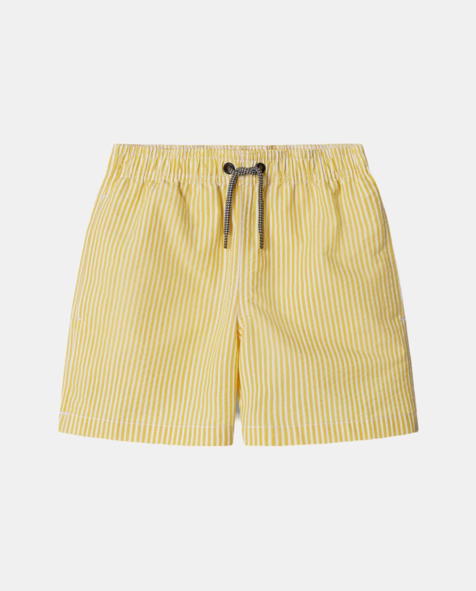 Imagem 0 de Fato de Banho Seersucker com Cintura Elástica, Forro em Contraste e Bolsos