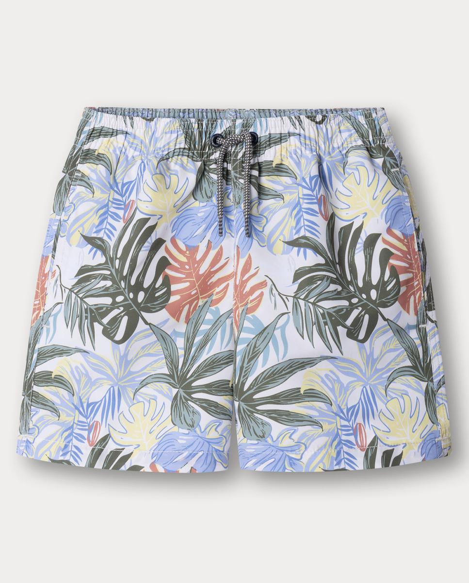 Imagem 0 de Calções de Banho Estampados de Tato Suave e Secagem Rápida