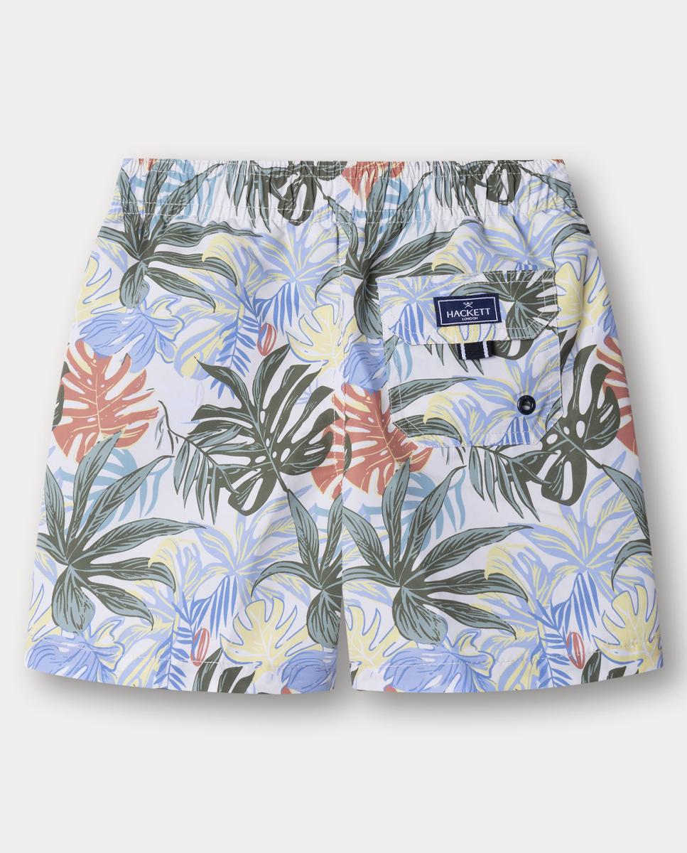 Calções de Banho Estampados de Tato Suave e Secagem Rápida Caqui-2