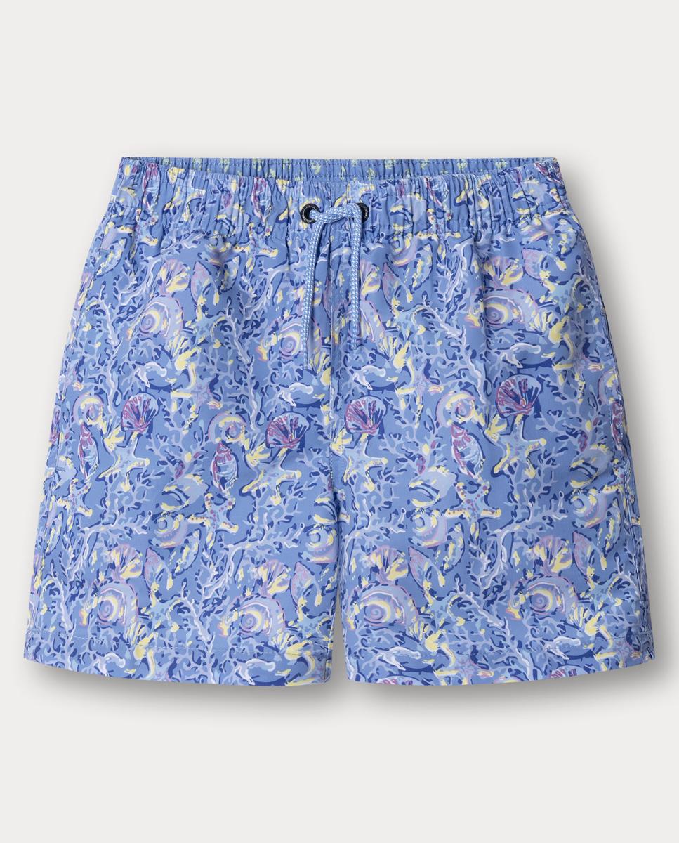 Imagem 0 de Calções de Banho Estampados de Tato Suave e Secagem Rápida