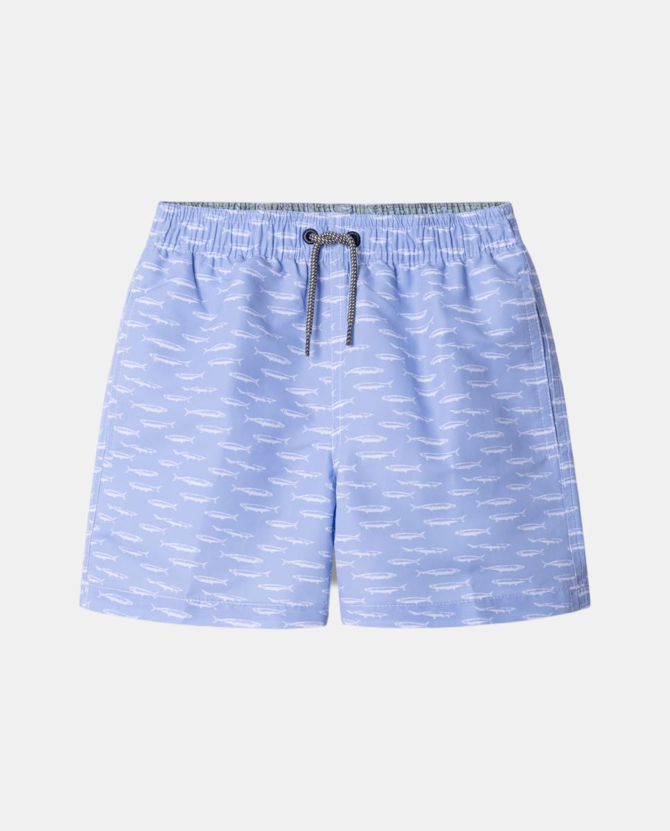 Imagem 0 de Calções de Banho Estampados de Tato Suave e Secagem Rápida