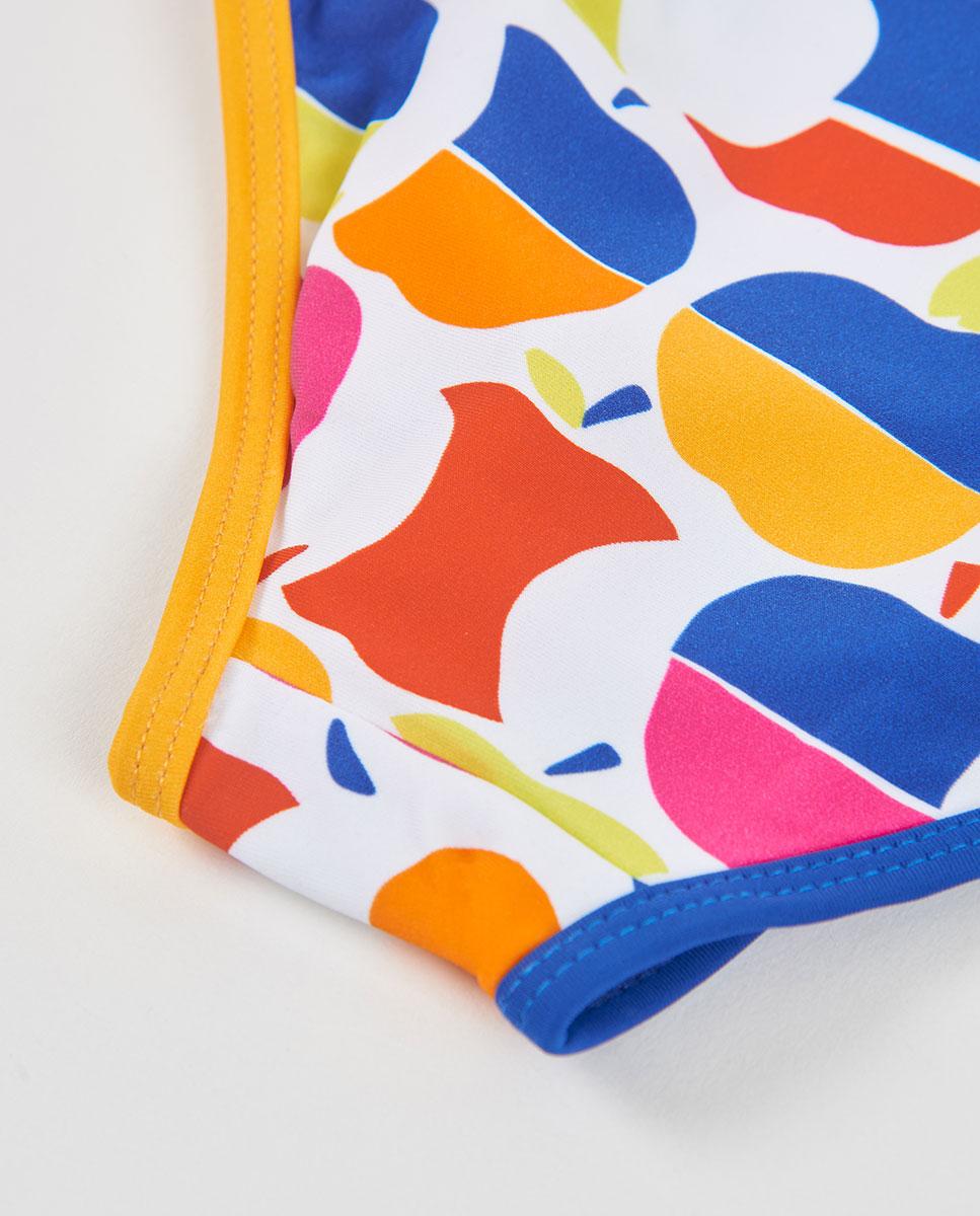 Cueca de Poliamida com Maçãs Azul-4