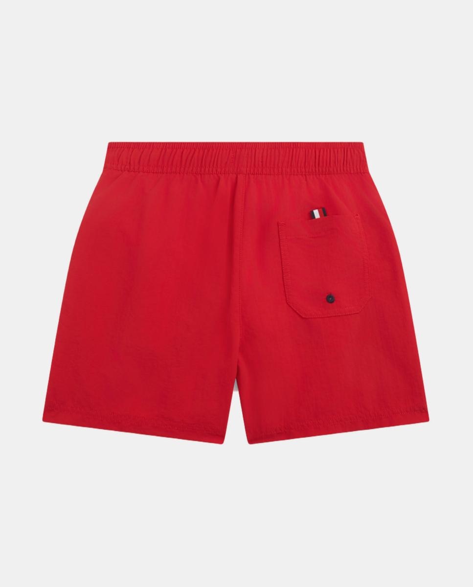 Calções de Banho com Logótipo Lateral da Marca Vermelho-2