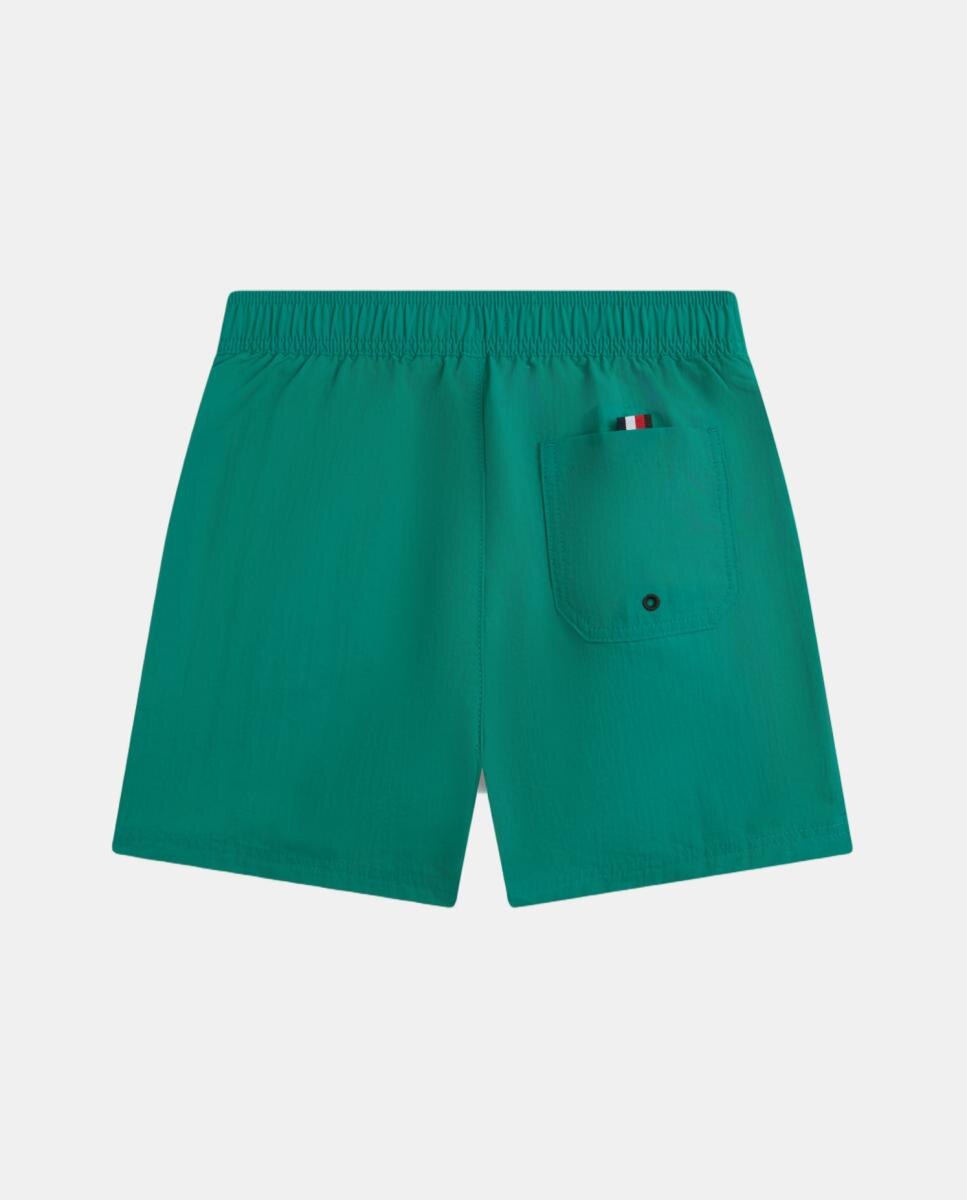 Calções de Banho com Cordão Ajustável e Colour Block Verde-2