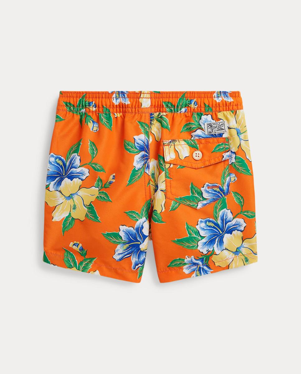 Calções de Banho com Estampado Laranja-5