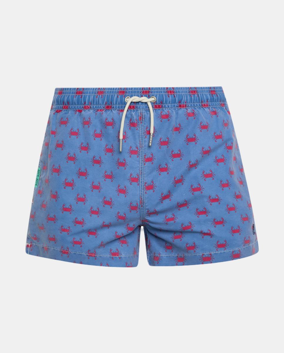 Imagem 0 de Fato de Banho com Efeito de Lavagem e Estampado de Caranguejos