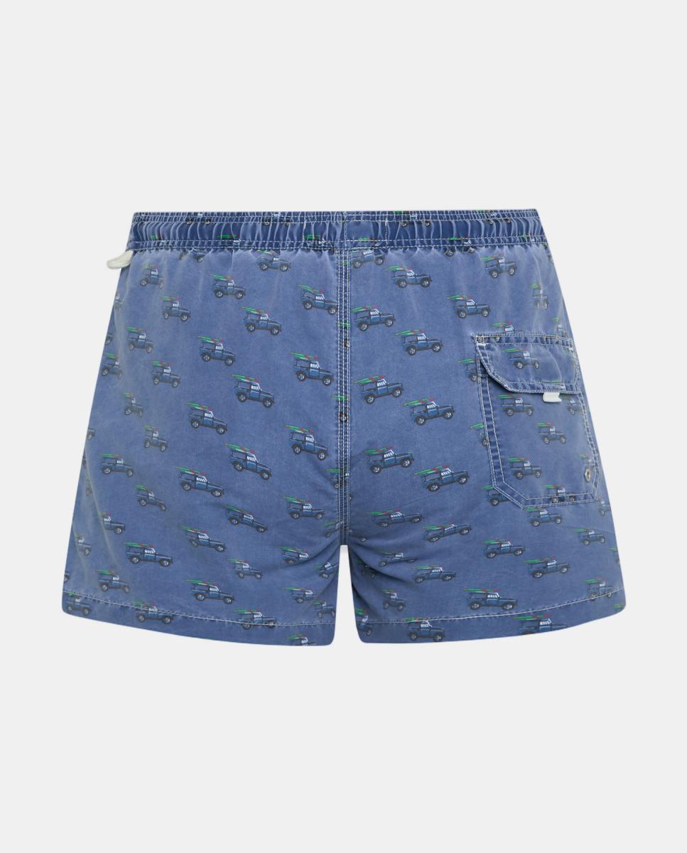 Fato de Banho com Efeito de Lavagem e Estampado Jeep Surfista Kiff-Kiff Azul-marinho-2