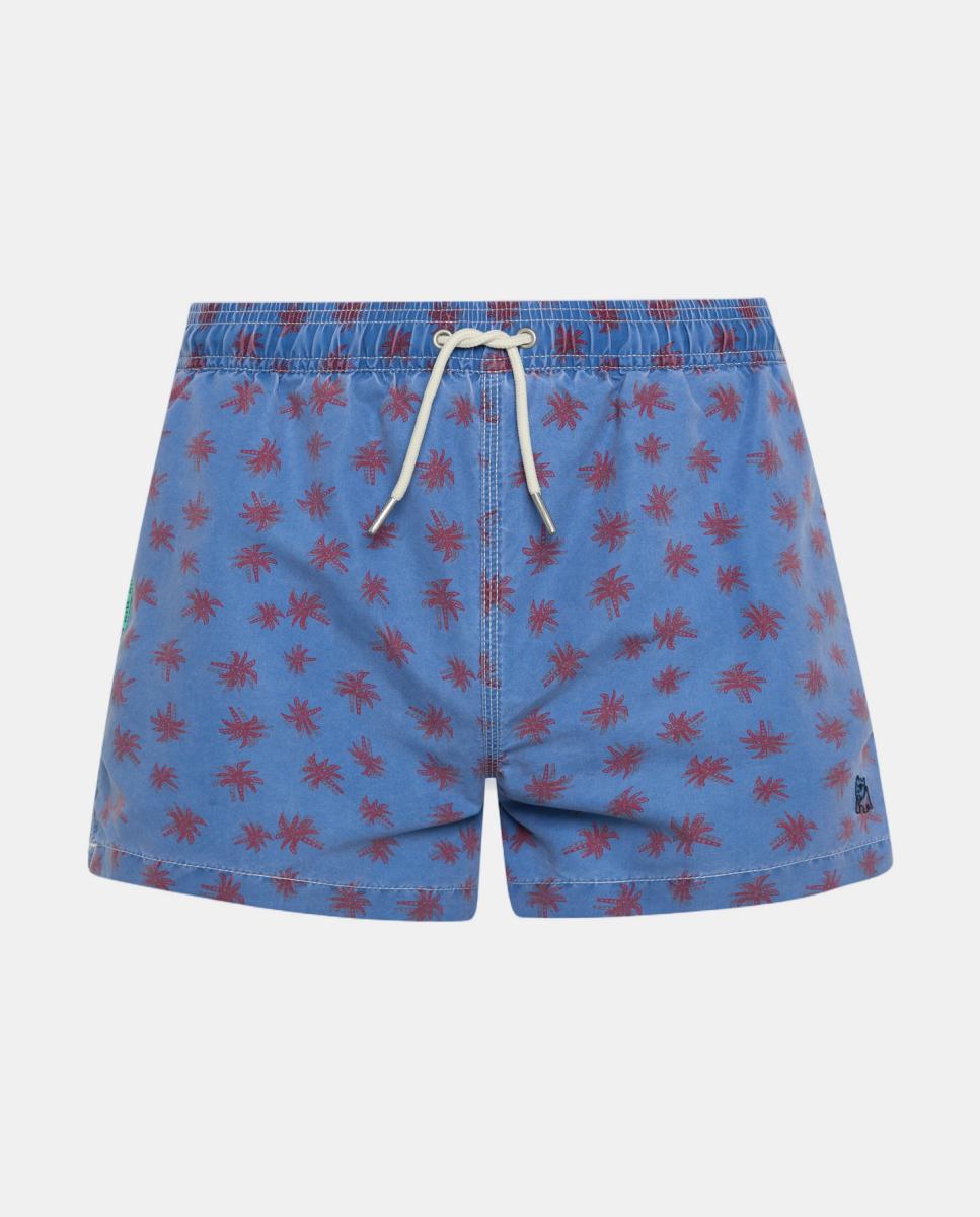 Imagem 0 de Fato de Banho com Efeito de Lavagem e Estampado de Palmeiras