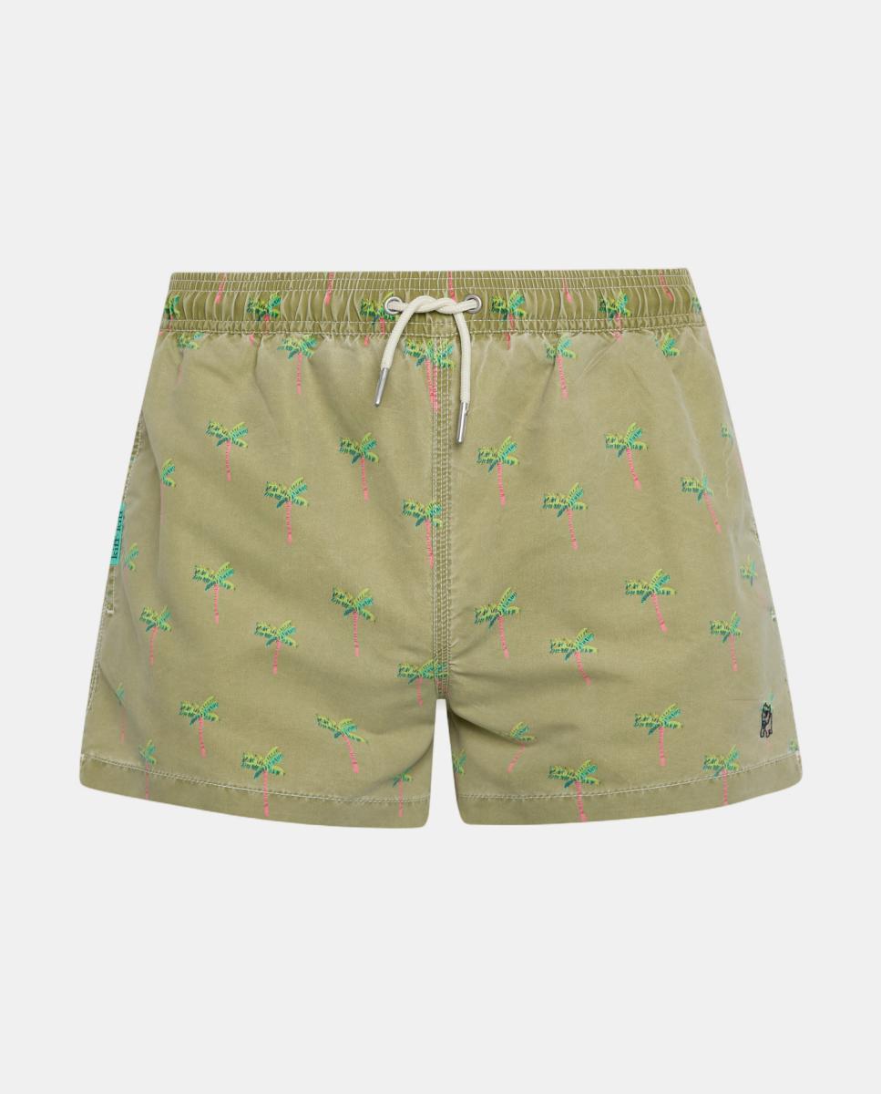 Imagem 0 de Fato de Banho com Efeito de Lavagem e Estampado de Palmeiras