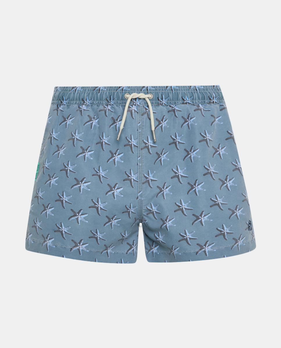 Imagem 0 de Fato de Banho com Efeito de Lavagem e Estampado de Estrela-do-Mar