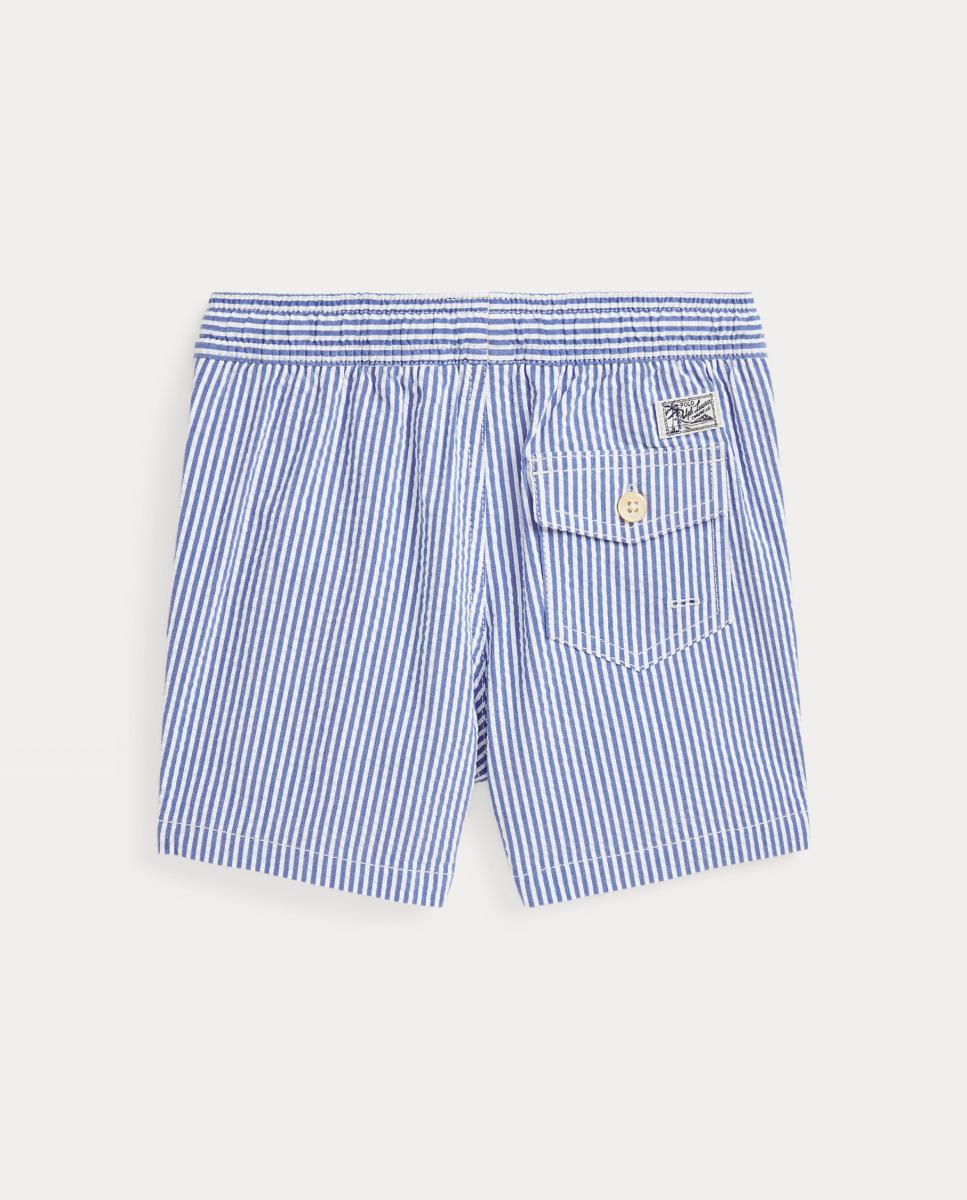 Calções de Banho com Estampado Azul-2