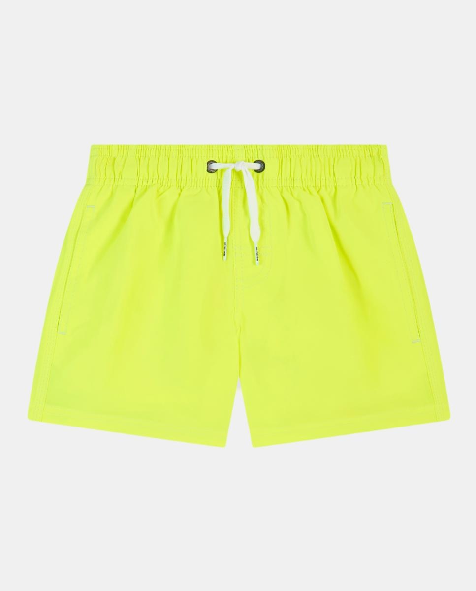 Calções de banho lisos com arco-íris posterior Amarelo-2