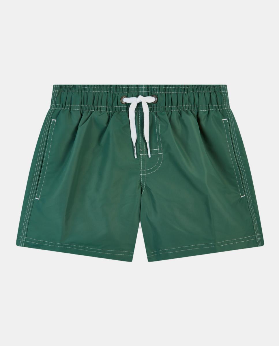 Calções de banho lisos com arco-íris posterior Verde-militar-2